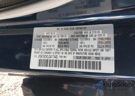 2018 Mazda Cx-5 Touring из США, поврежденный, VIN JM3KFBCM0J0417449